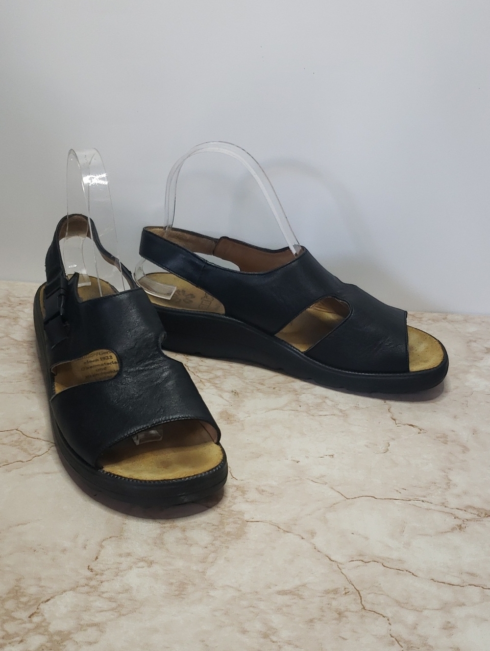 Ganter Comfortable Black Women's Slingback Sandals  7.5 USA